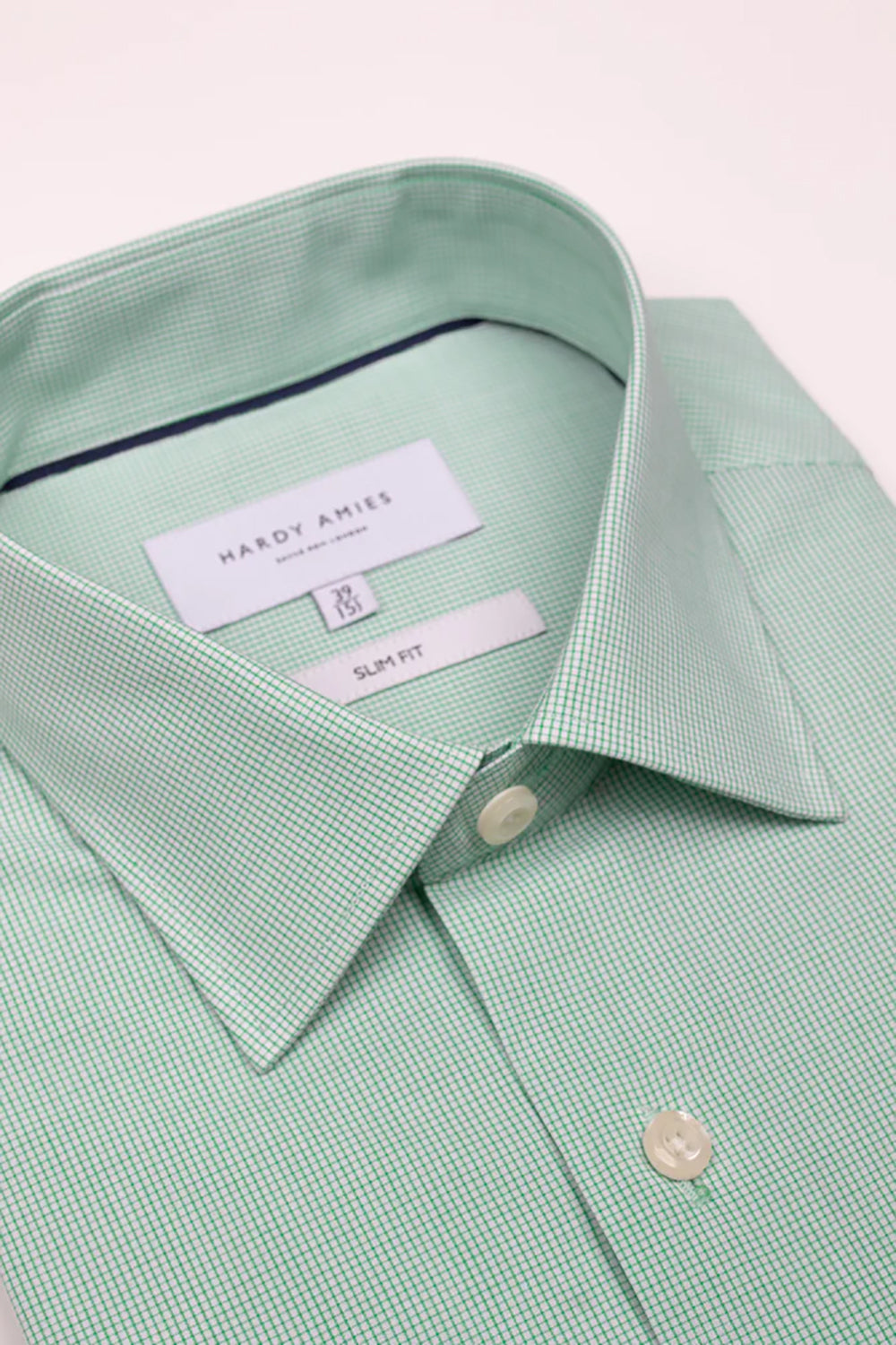 HARDY AMIES MINI CHECK SLIM FIT L/S DRESS SHIRT HA407SF