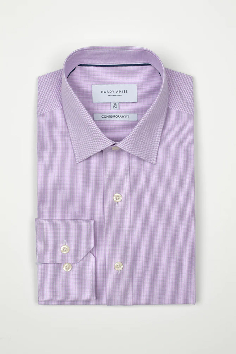 HARDY AMIES CONTEMPORARY FIT MINI CHECK L/S SHIRT HA408S