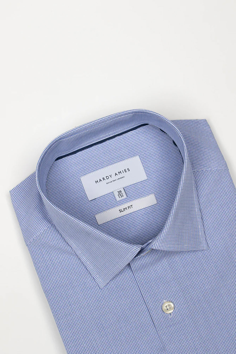 HARDY AMIES MINI CHECK SLIM FIT L/S DRESS SHIRT HA409SF