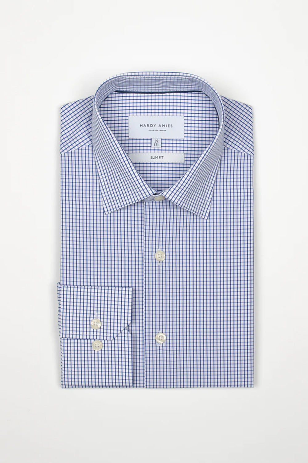 HARDY AMIES CHECK SLIM FIT DRESS SHIRT HA411SF