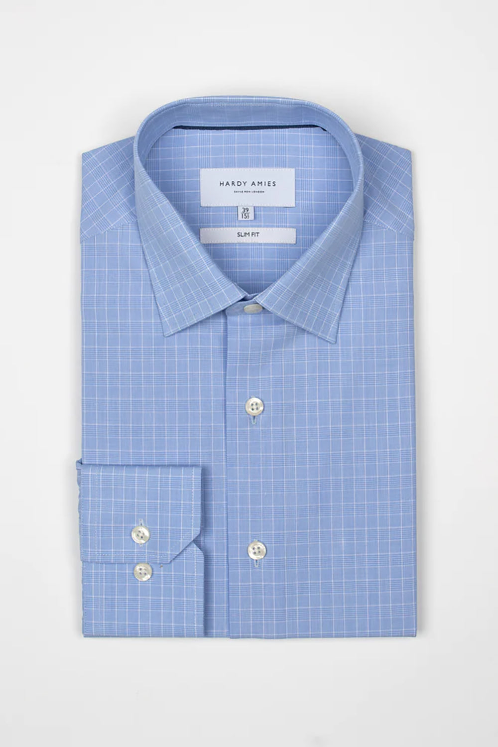 HARDY AMIES SLIM FIT CHECK L/S DRESS SHIRT HA412SF