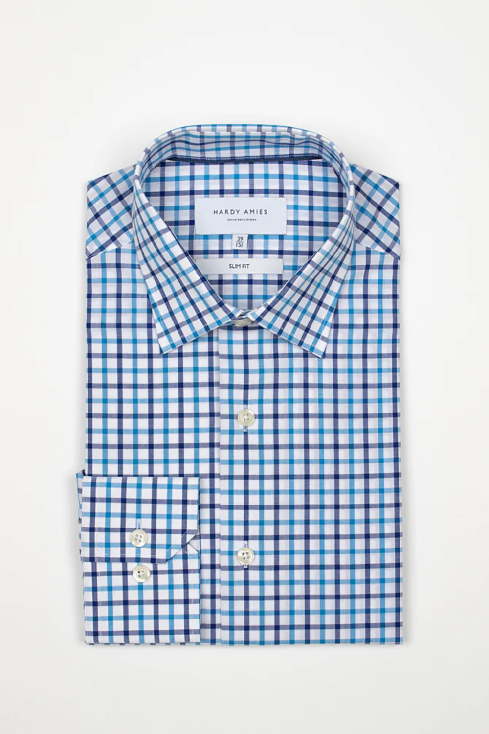 HARDY AMIES SLIM FIT CHECK L/S DRESS SHIRT HA416SF