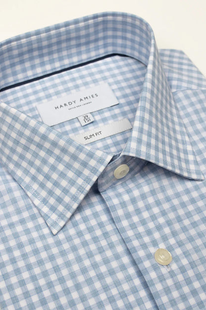 HARDY AMIES SLIM FIT CHECK L/S DRESS SHIRT HA418SF