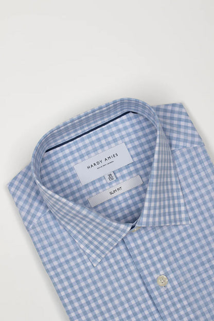 HARDY AMIES SLIM FIT CHECK L/S DRESS SHIRT HA418SF