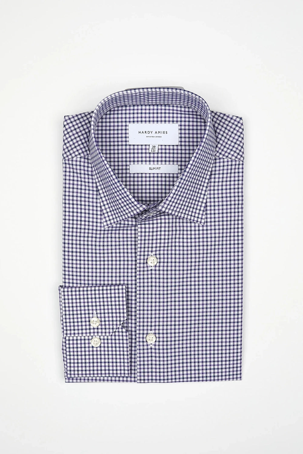 HARDY AMIES CHECK SLIM FIT L/S SHIRT HA448SF