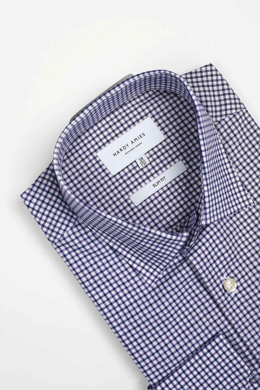 HARDY AMIES CHECK SLIM FIT L/S SHIRT HA448SF