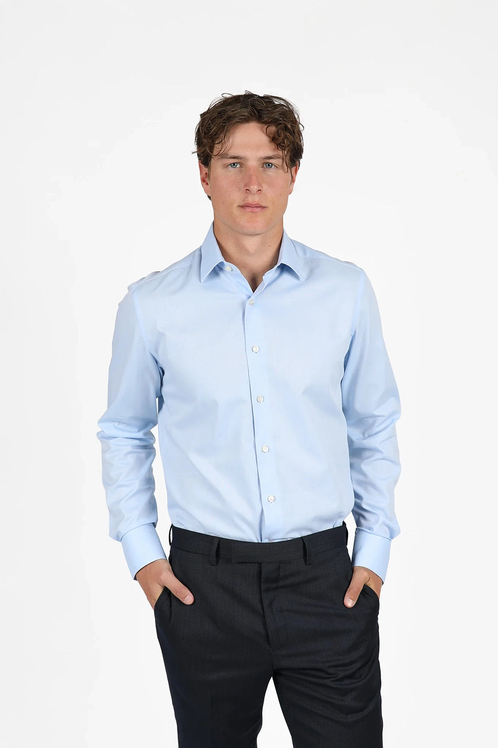 HARDY AMIES PLAIN SLIM FIT L/S SHIRT HA462SF