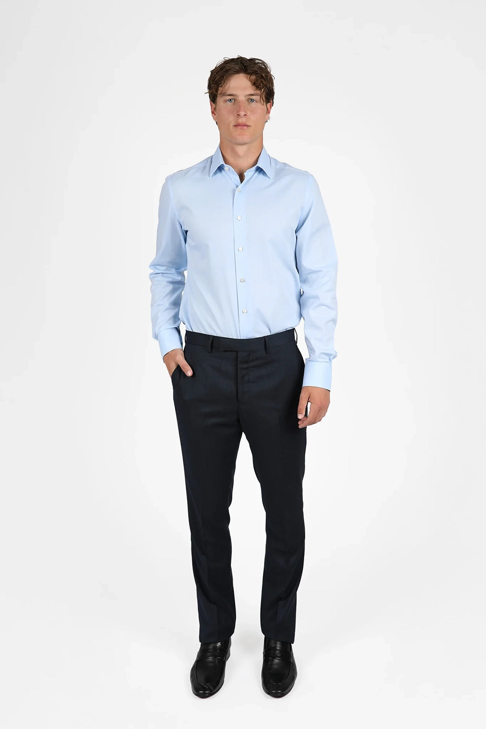 HARDY AMIES PLAIN SLIM FIT L/S SHIRT HA462SF