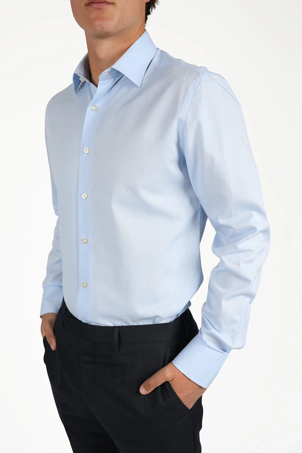 HARDY AMIES PLAIN SLIM FIT L/S SHIRT HA462SF