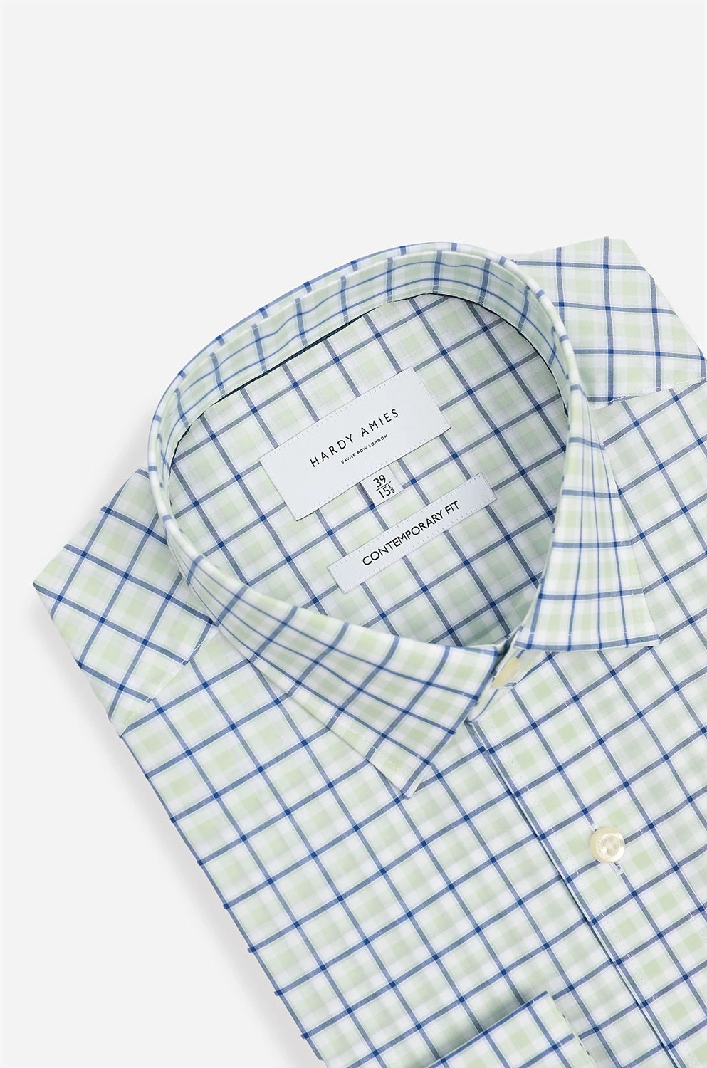 HARDY AMIES CHECK CONTEMPORARY FIT L/S SHIRT HA464S