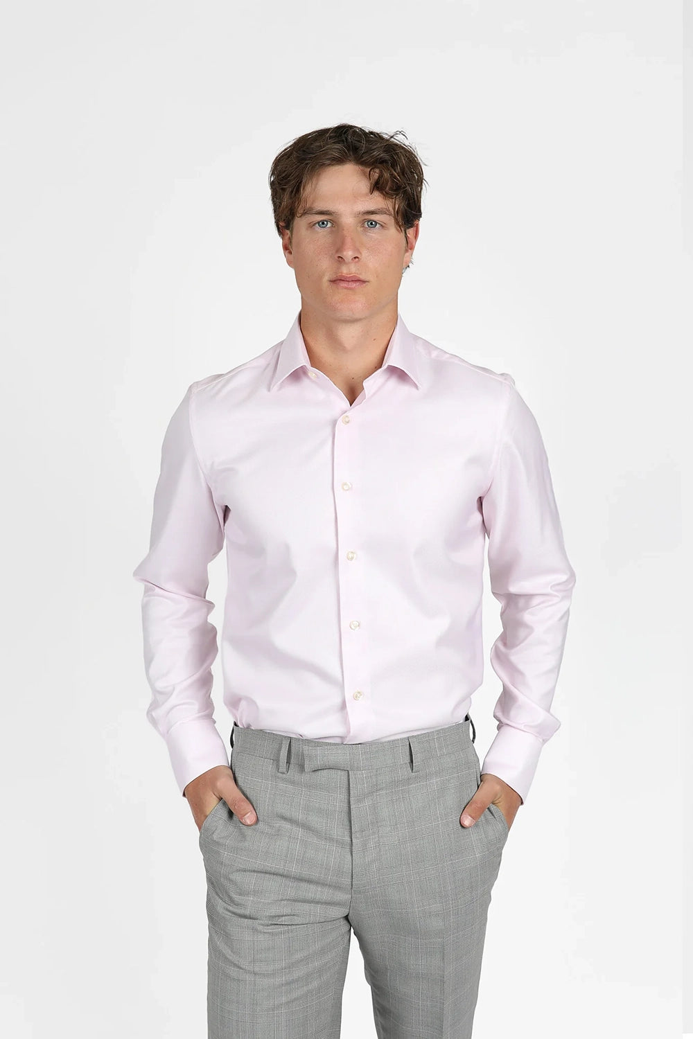 HARDY AMIES TWILL SLIM FIT L/S SHIRT HA466SF