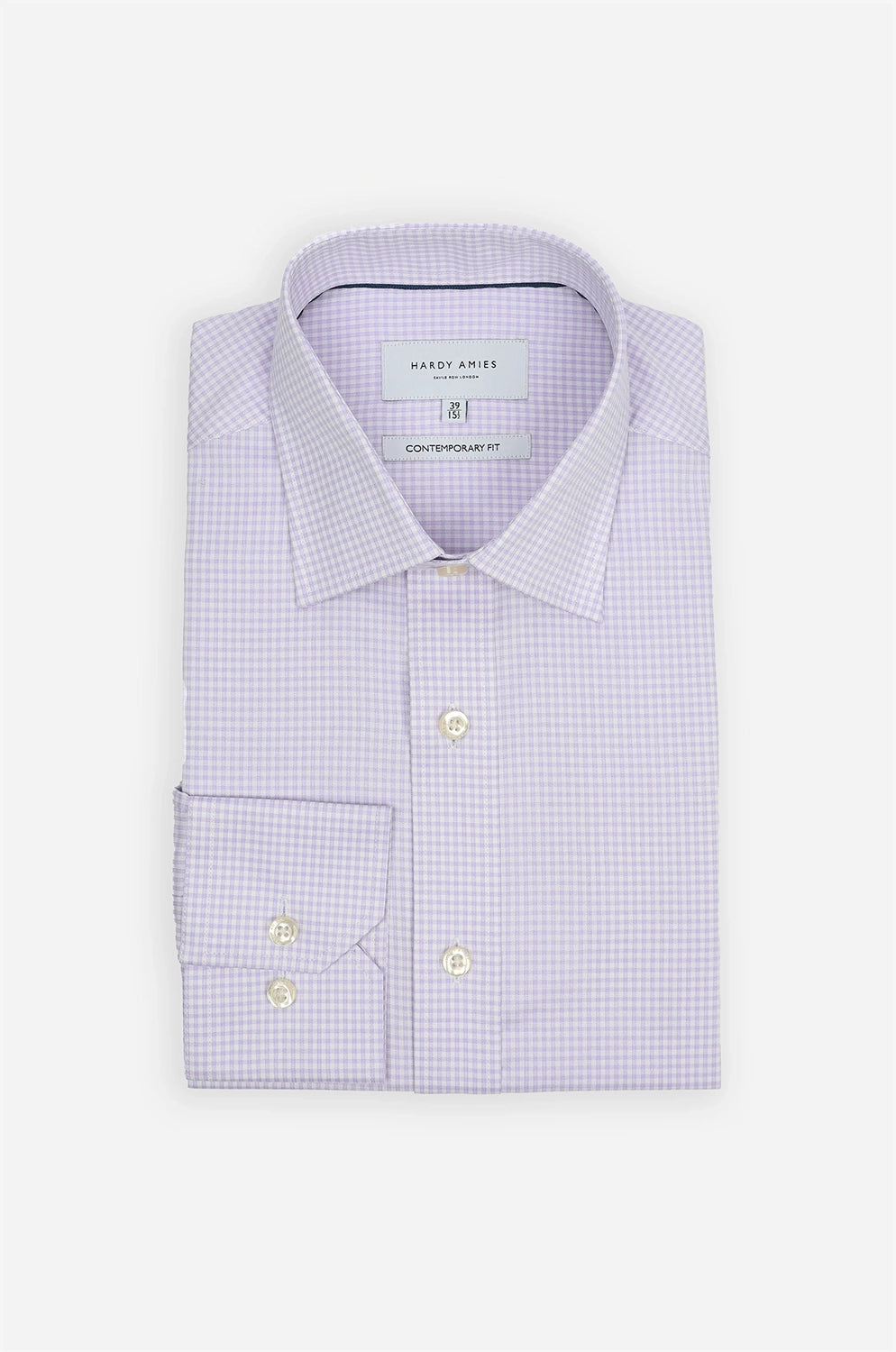 HARDY AMIES CHECK CONTEMPORARY FIT L/S SHIRT HA470S