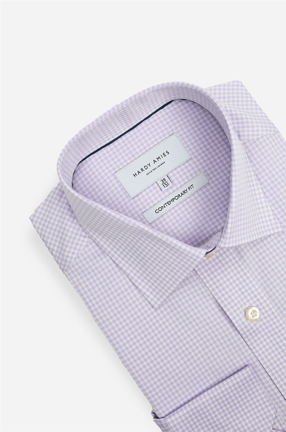 HARDY AMIES CHECK CONTEMPORARY FIT L/S SHIRT HA470S