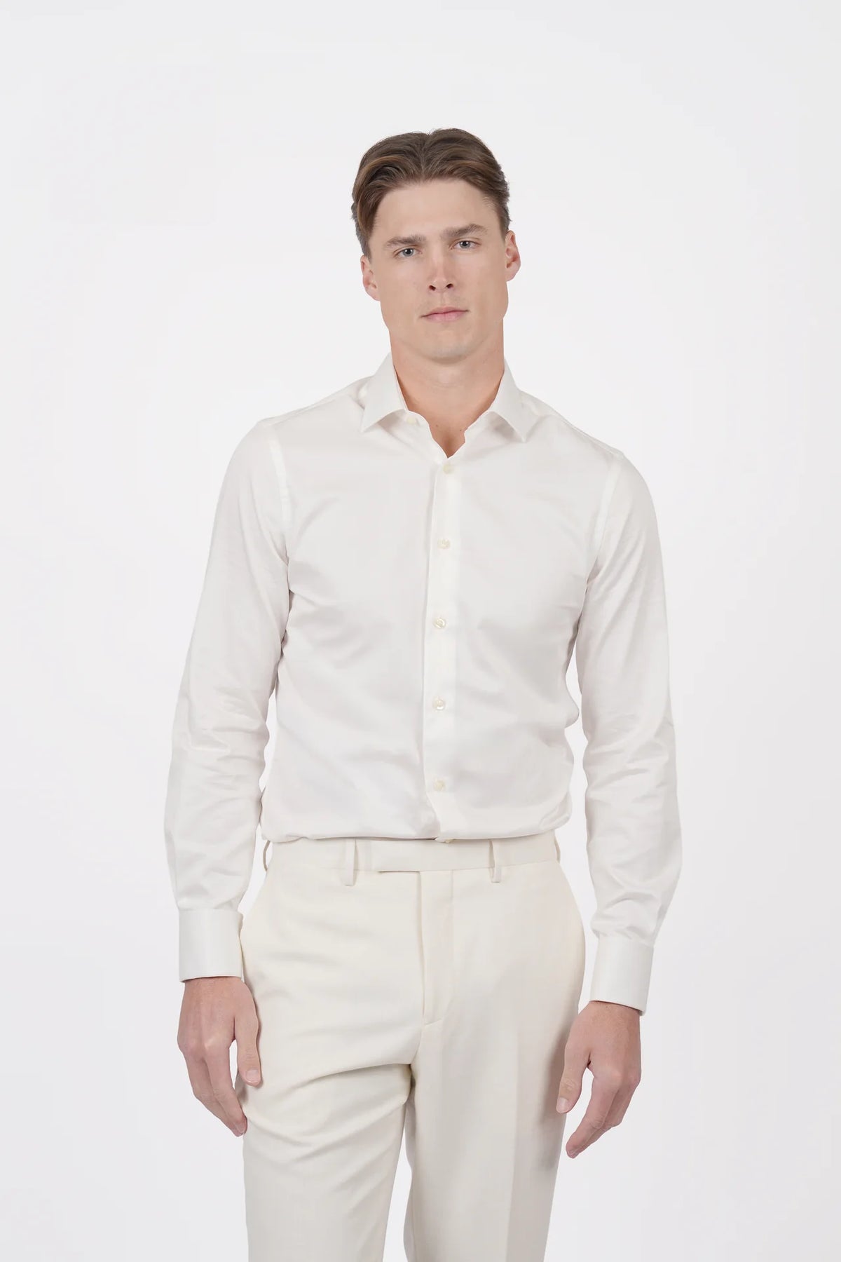 HARDY AMIES SLIM FIT FRENCH CUFF L/S DRESS SHIRT HA492SFF