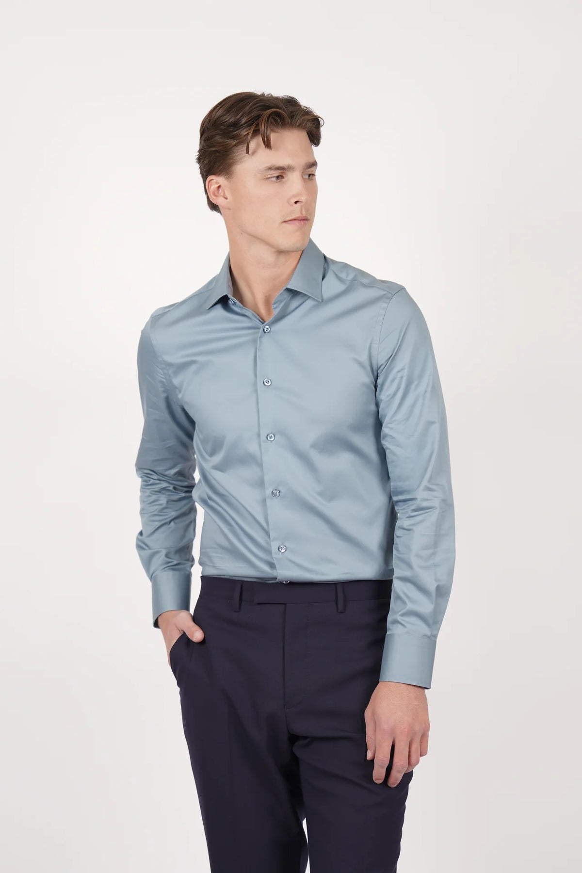 HARDY AMIES SLIM FIT L/S DRESS SHIRT HA494SF