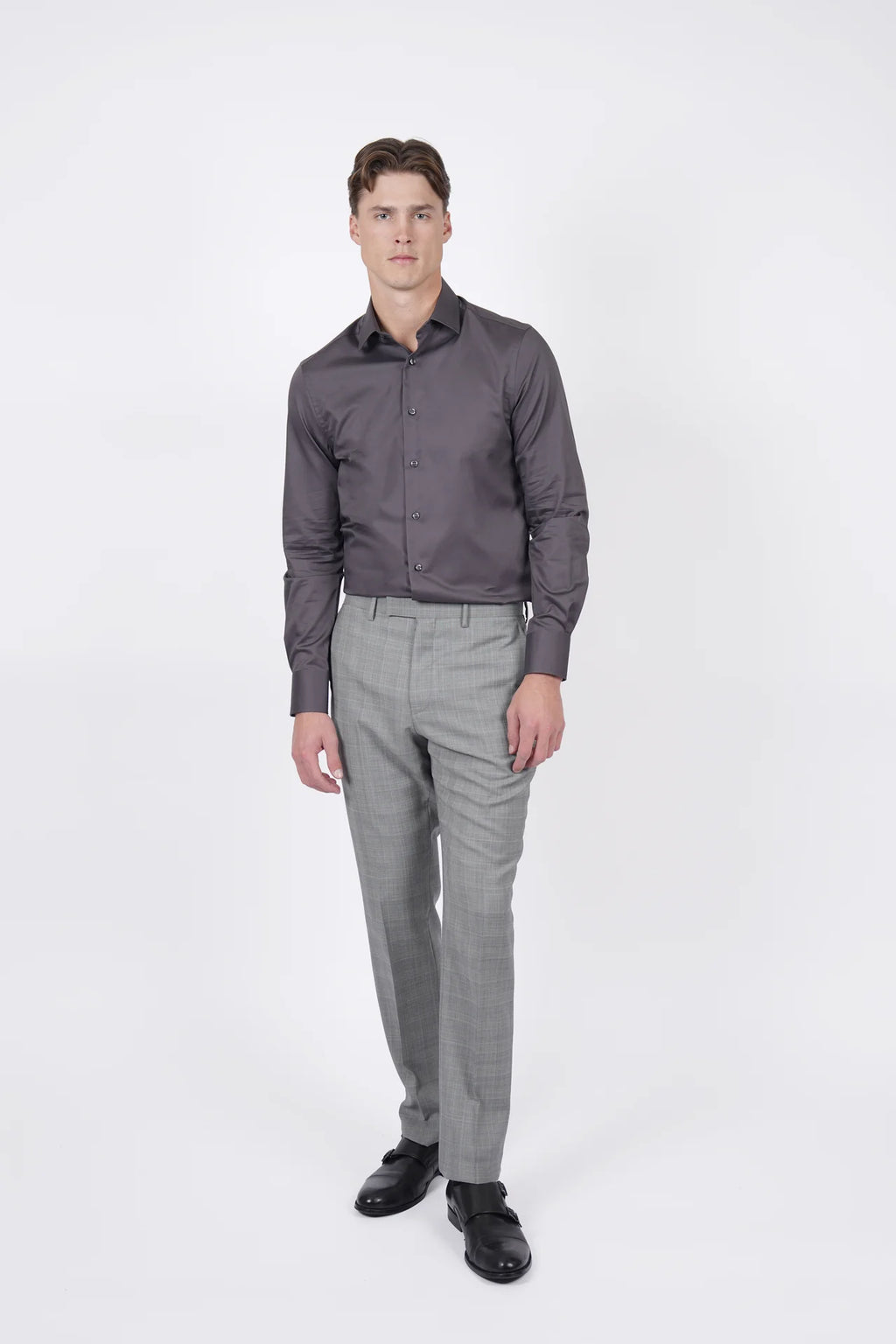 HARDY AMIES SLIM FIT L/S DRESS SHIRT HA496SF