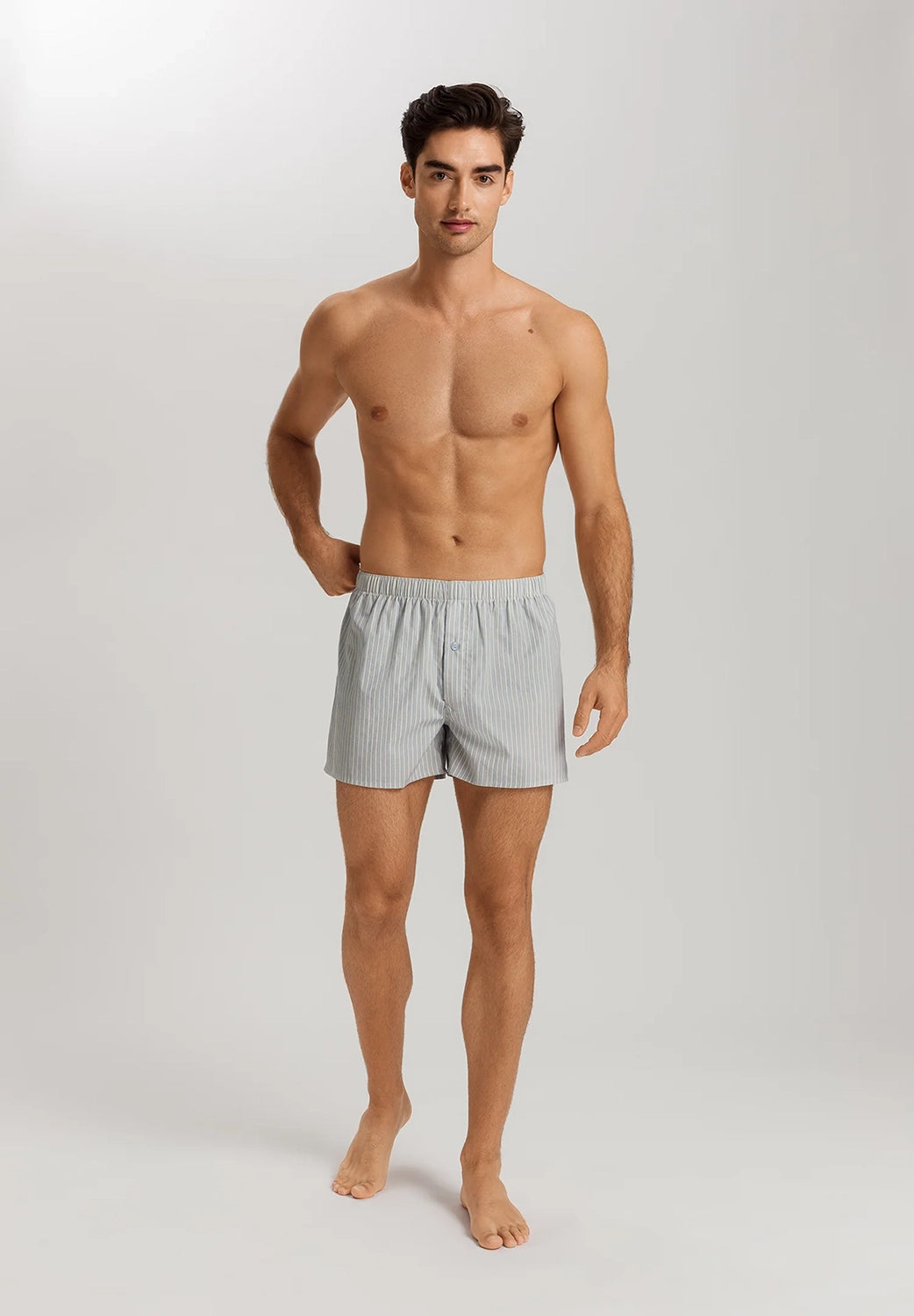 HANRO 100% COTTON FANCY WOVEN BOXER SHORTS H4013
