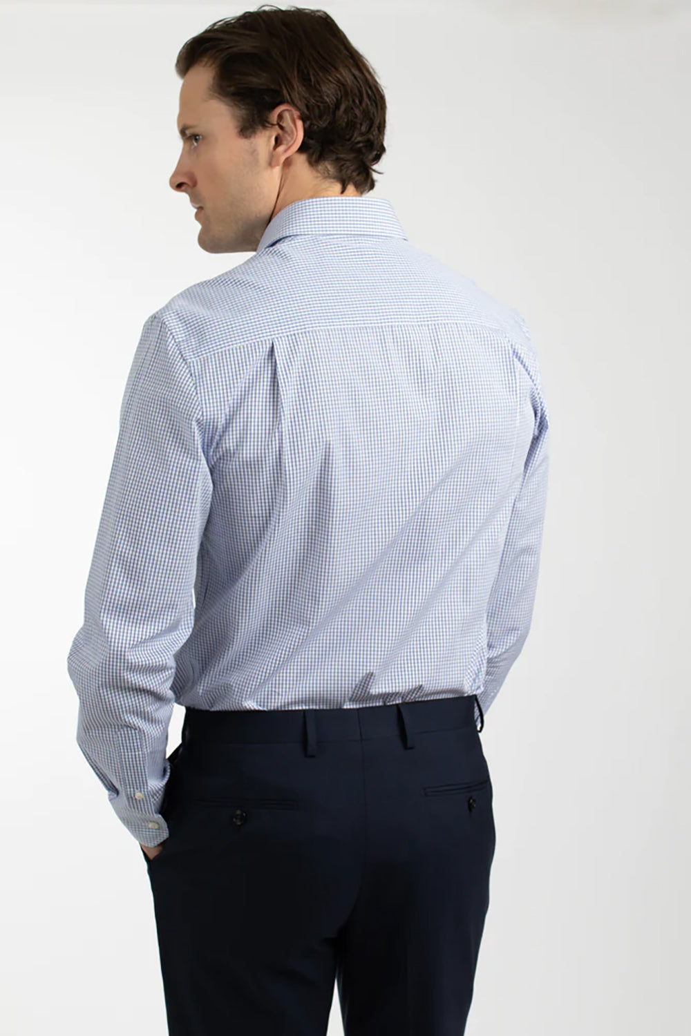 HARDY AMIES CHECK SLIM FIT DRESS SHIRT HA411SF