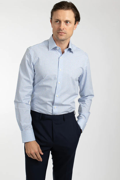 HARDY AMIES SLIM FIT CHECK L/S DRESS SHIRT HA418SF