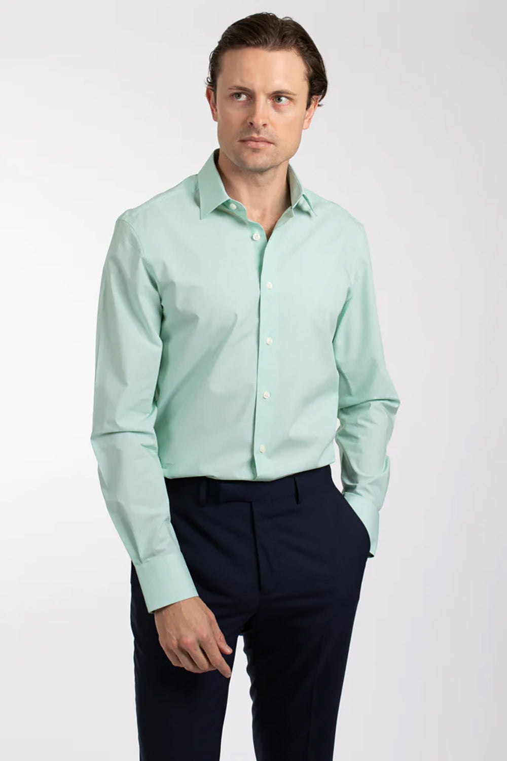 HARDY AMIES MINI CHECK SLIM FIT L/S DRESS SHIRT HA407SF