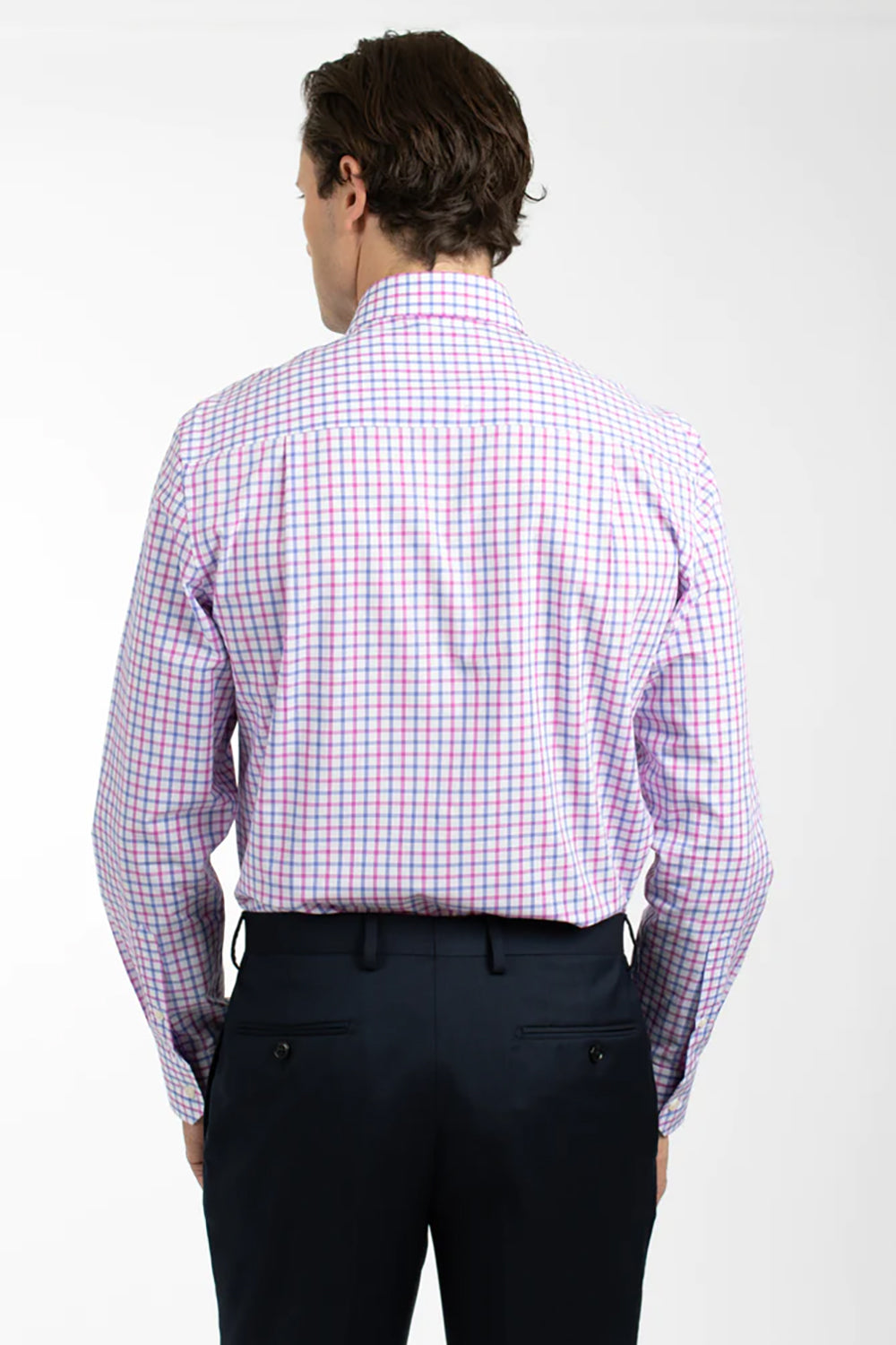 HARDY AMIES CONTEMPORARY FIT CHECK L/S DRESS SHIRT HA415S