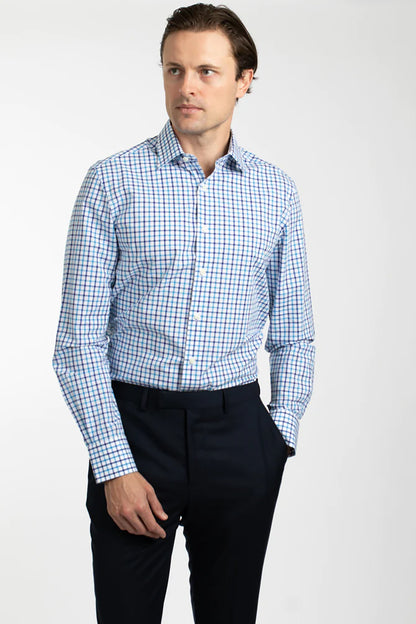 HARDY AMIES SLIM FIT CHECK L/S DRESS SHIRT HA416SF