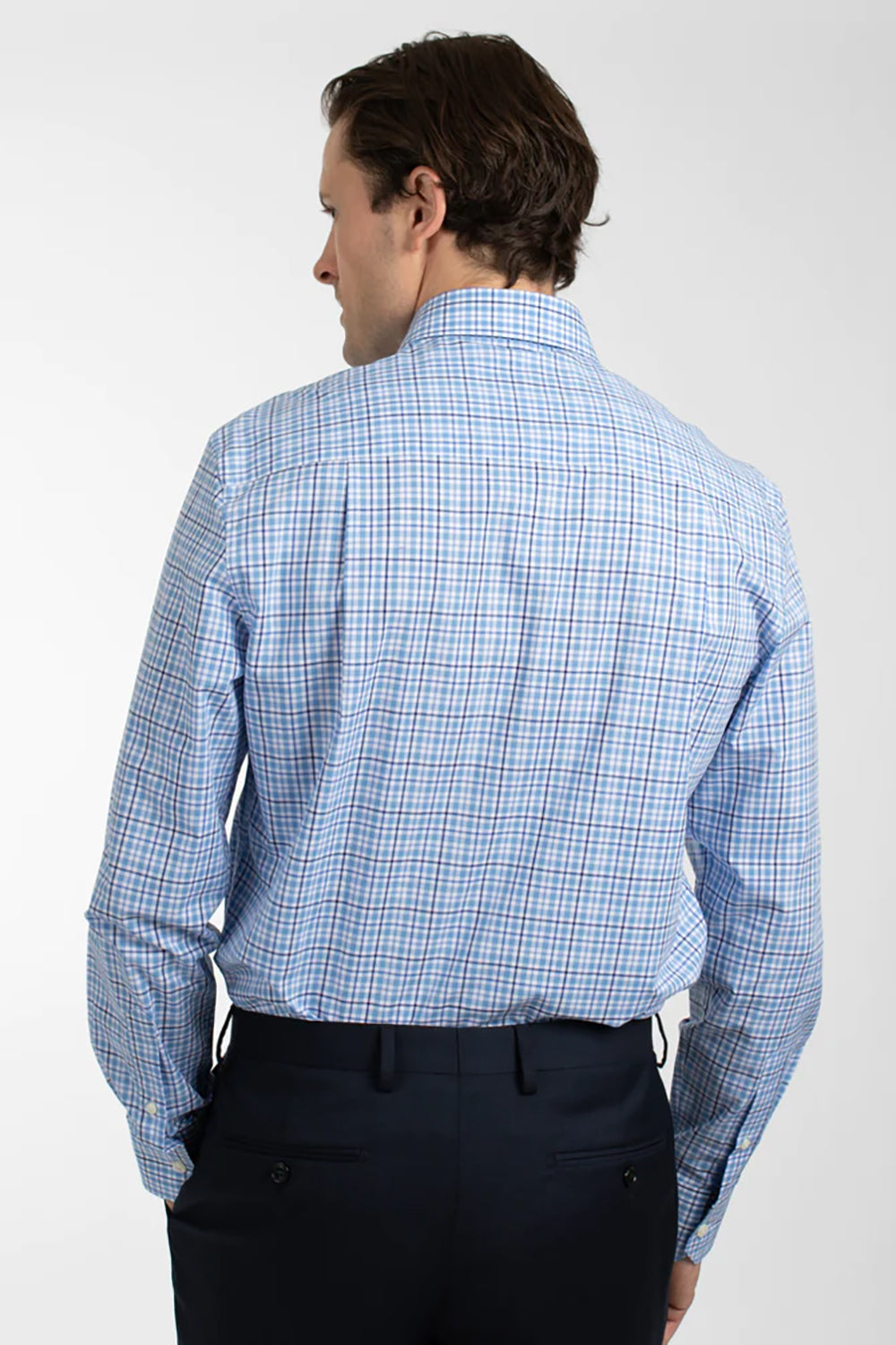 HARDY AMIES CONTEMPORARY FIT CHECK L/S DRESS SHIRT HA414S