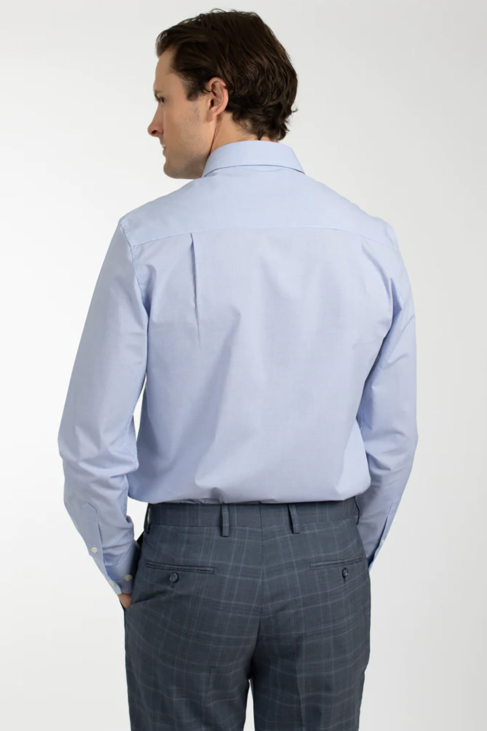 HARDY AMIES MINI CHECK SLIM FIT L/S DRESS SHIRT HA409SF