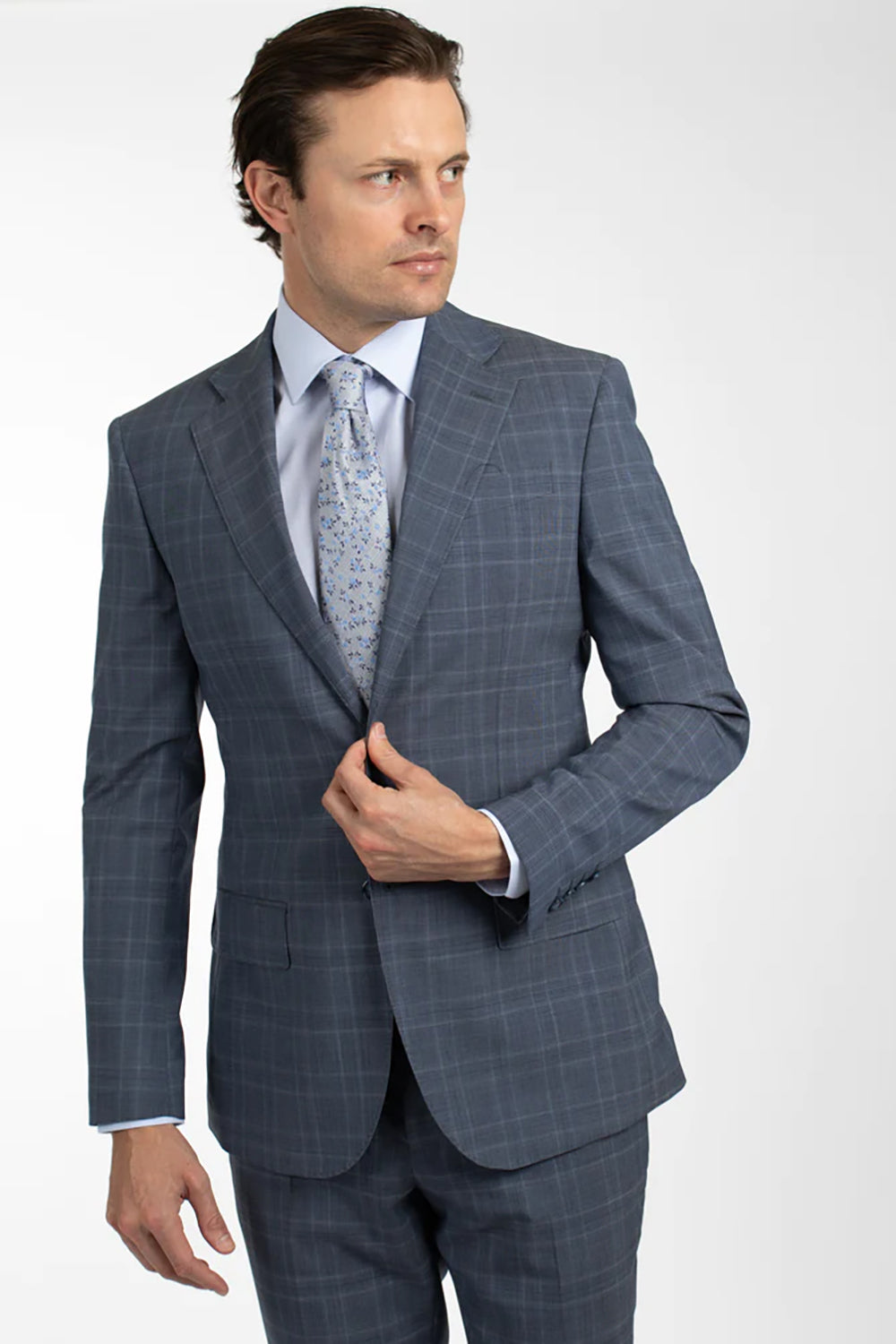HARDY AMIES FINE STRIPE SLIM FIT L/S DRESS SHIRT HA405SF