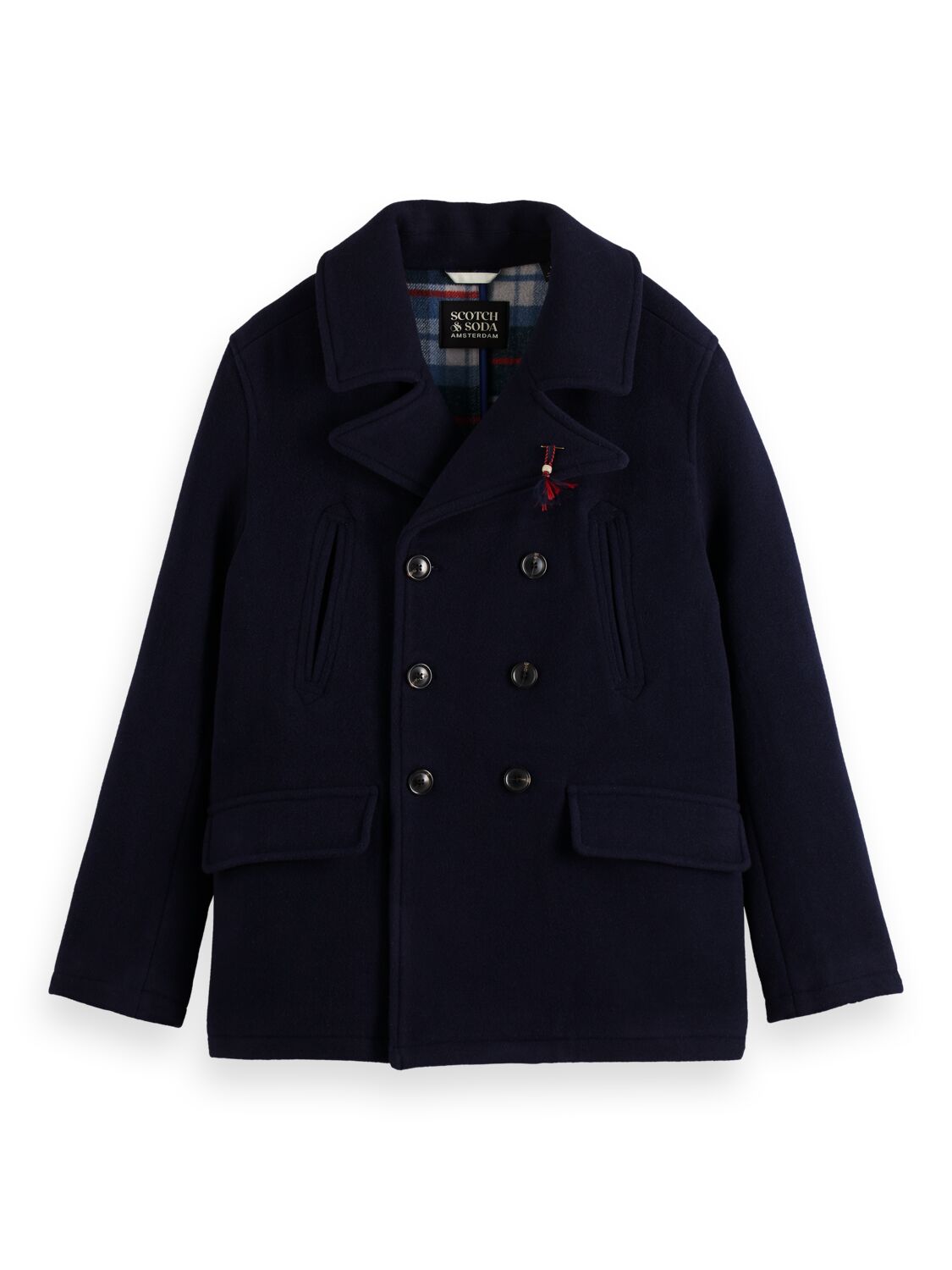 SCOTCH & SODA BONDED WOOL-BLEND PEACOAT 169103