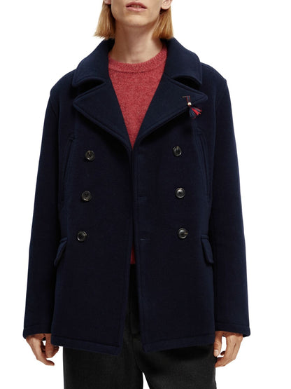 SCOTCH & SODA BONDED WOOL-BLEND PEACOAT 169103