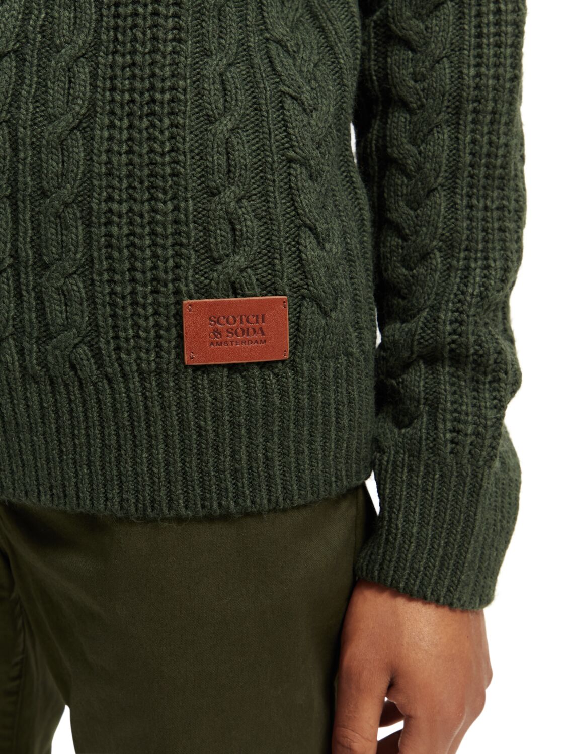 SCOTCH & SODA WOOL-BLEND STRUCTURED CABLE KNIT 169257