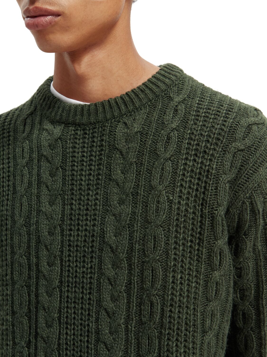 SCOTCH & SODA WOOL-BLEND STRUCTURED CABLE KNIT 169257