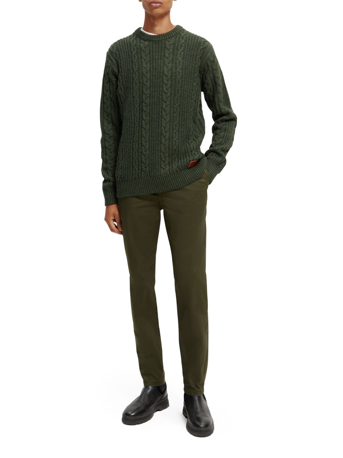 SCOTCH & SODA WOOL-BLEND STRUCTURED CABLE KNIT 169257