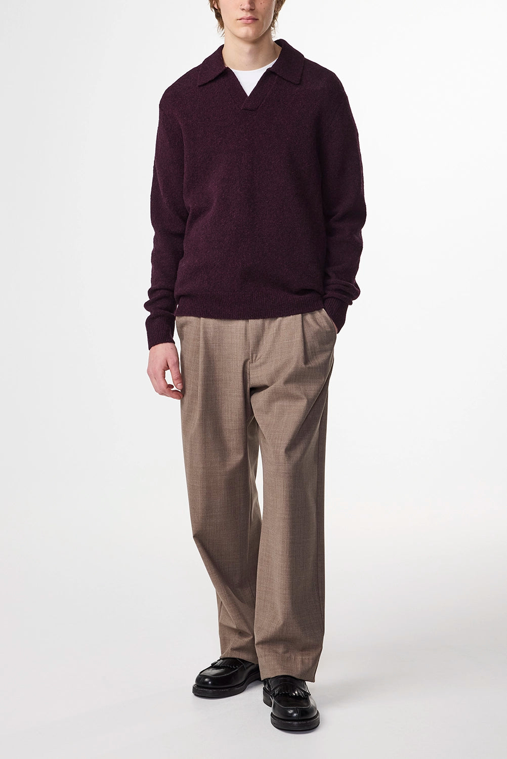 NN07 HOPE RECYCLED WOOL BLEND SKIPPER COLLAR L/S KNIT 6683