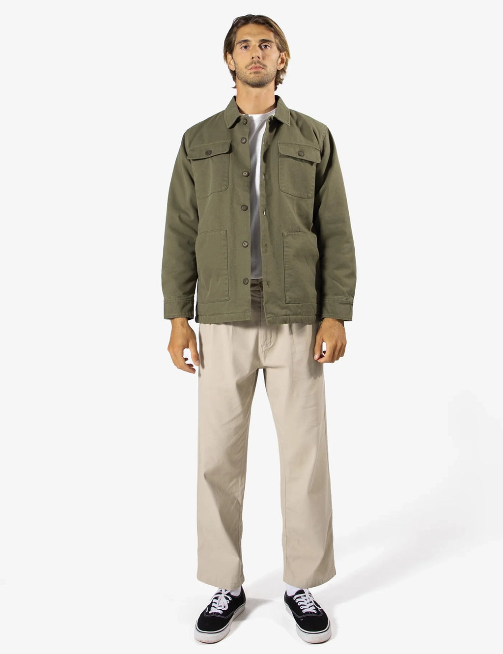 MR SIMPLE COTTON CANVAS STOCKYARD SHERPA JACKET M093416
