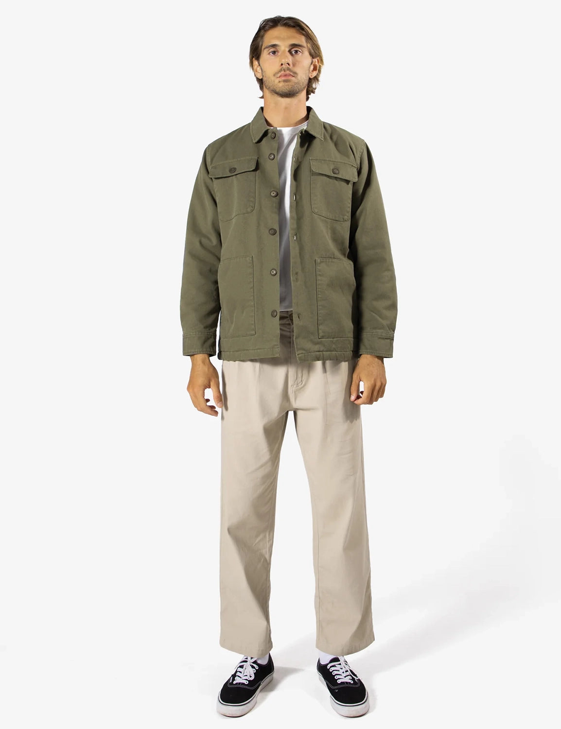 MR SIMPLE COTTON CANVAS STOCKYARD SHERPA JACKET M093416