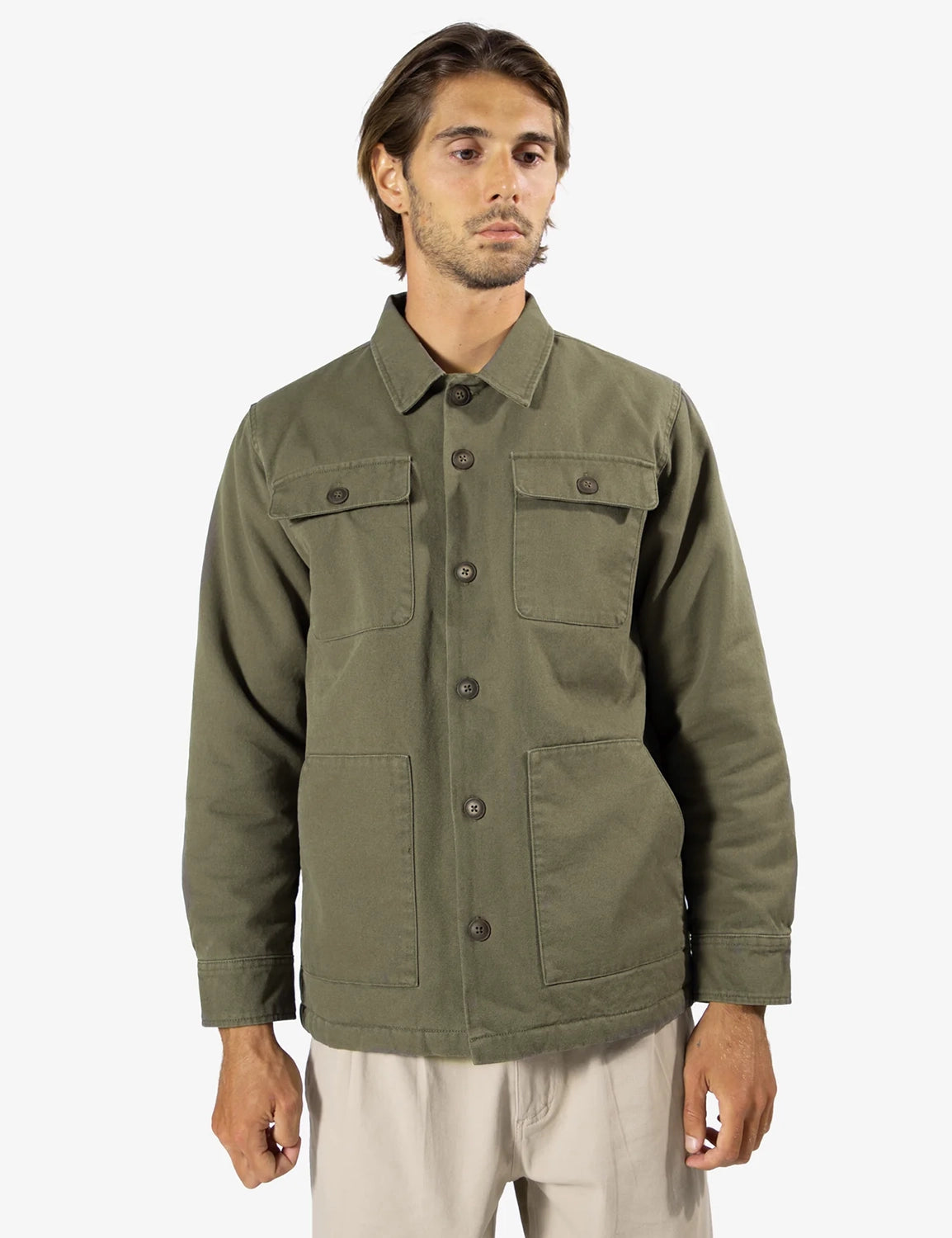 MR SIMPLE COTTON CANVAS STOCKYARD SHERPA JACKET M093416