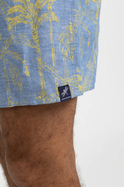 JAMES HARPER EDEN PRINT COTTON / LINEN BOXER SHORT JHBX69