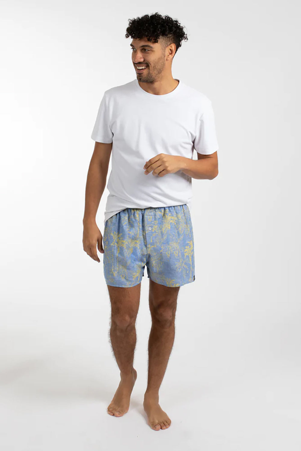 JAMES HARPER EDEN PRINT COTTON / LINEN BOXER SHORT JHBX69