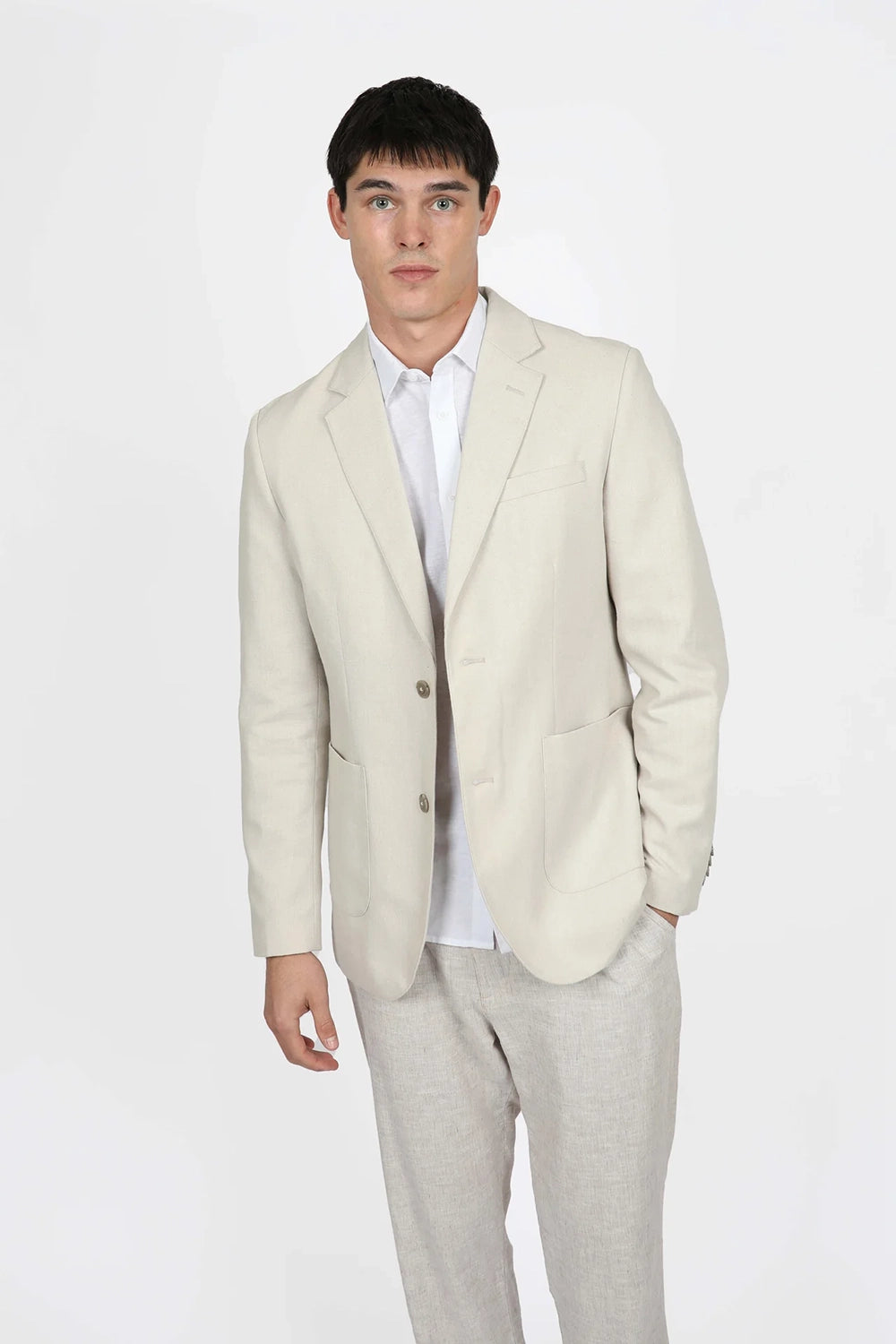 JAMES HARPER COTTON / LINEN BLEND NOTCH LAPEL BLAZER JHJ121