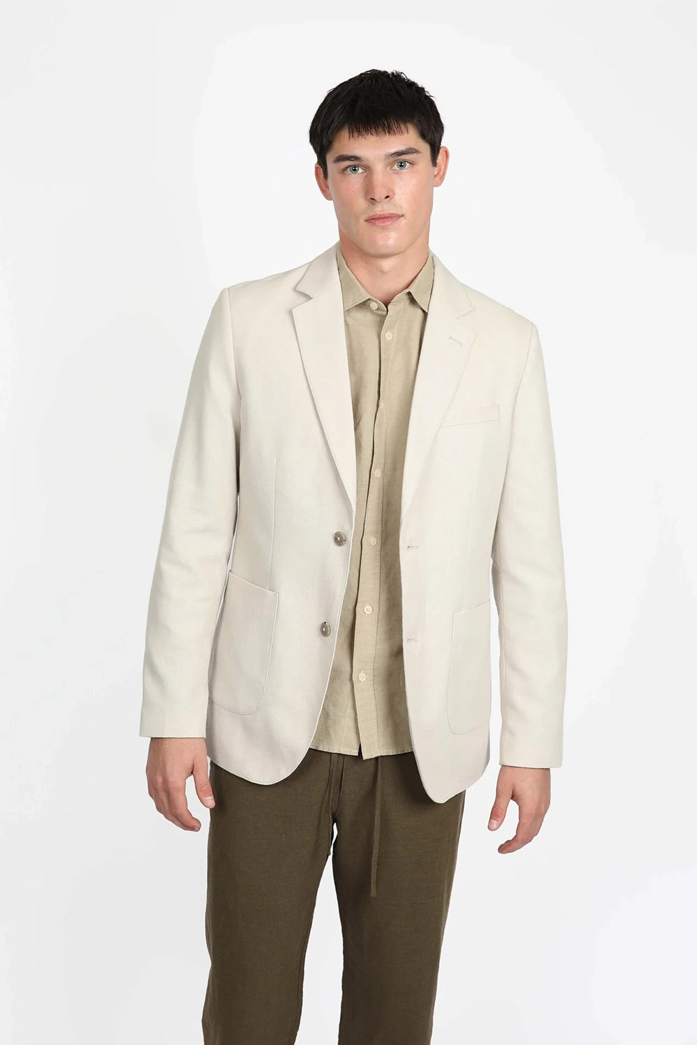 JAMES HARPER COTTON / LINEN BLEND NOTCH LAPEL BLAZER JHJ121