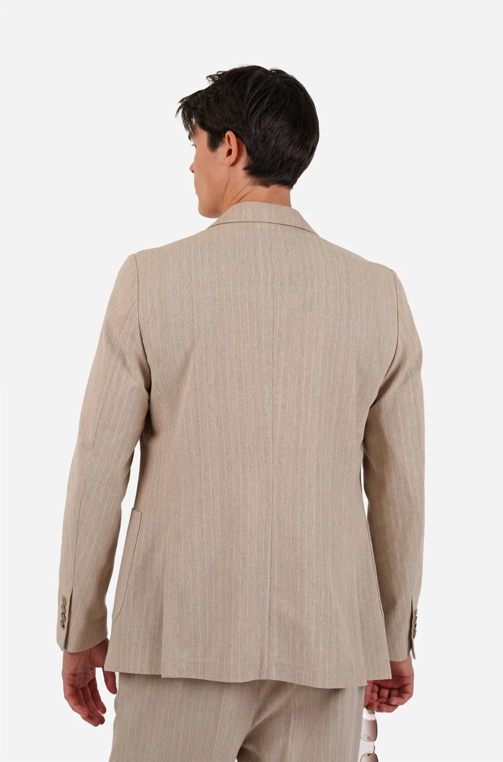 JAMES HARPER LINEN BLEND DOUBLE BREASTED PIN STRIPE BLAZER JHJ160