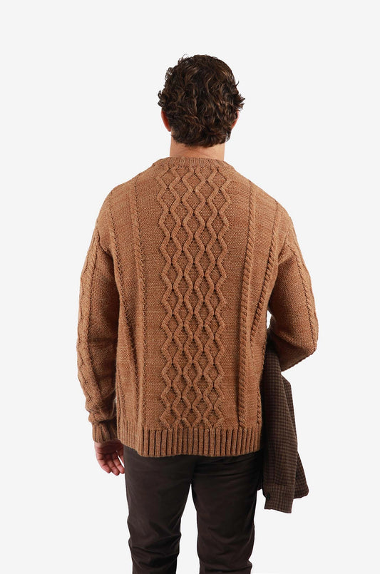 JAMES HARPER WOOL BLEND CABLE CREW NECK KNIT JHK73