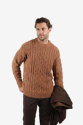 JAMES HARPER WOOL BLEND CABLE CREW NECK KNIT JHK73