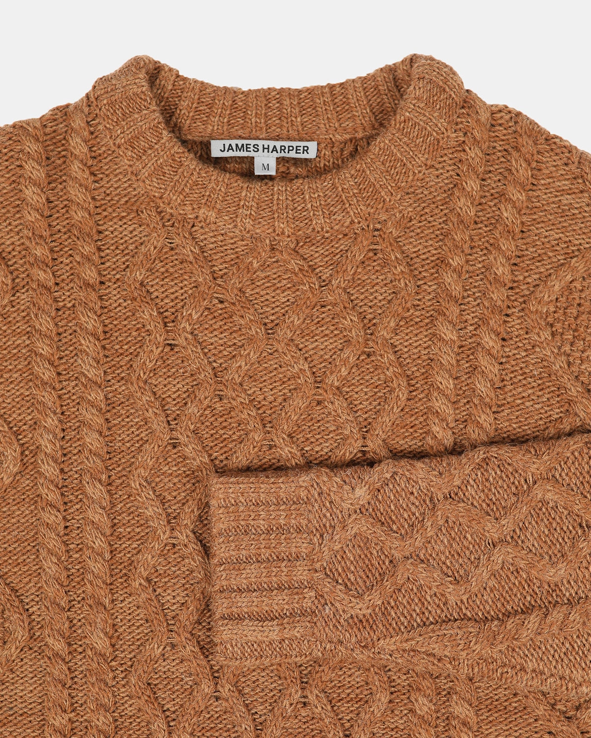JAMES HARPER WOOL BLEND CABLE CREW NECK KNIT JHK73