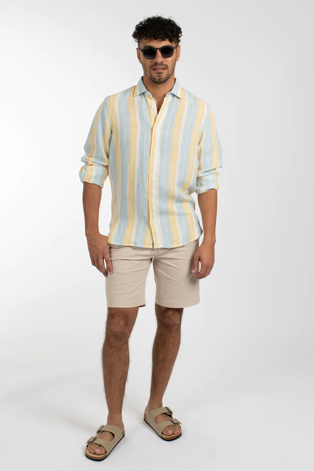 JAMES HARPER PURE LINEN STRIPE L/S SHIRT JHS506