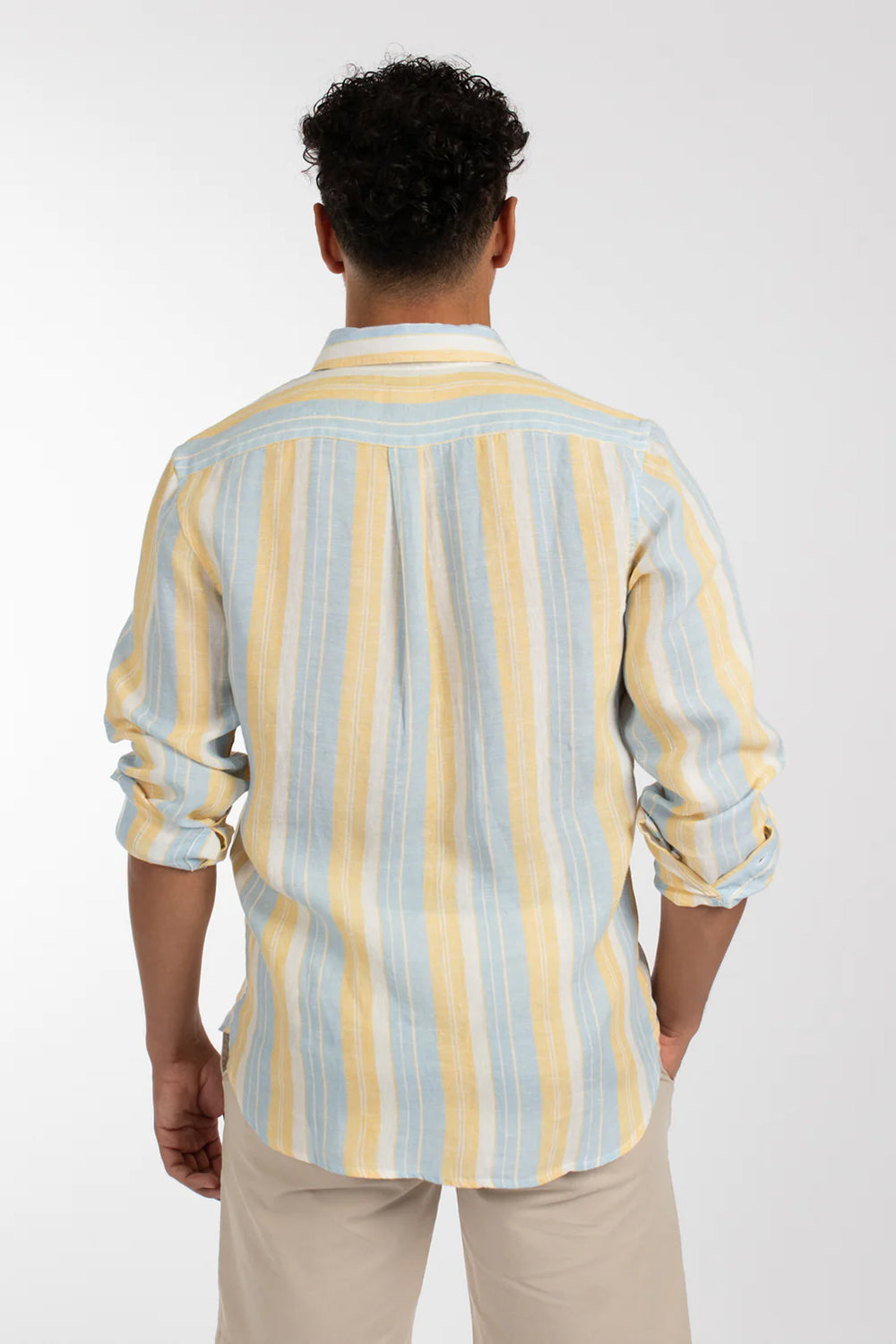 JAMES HARPER PURE LINEN STRIPE L/S SHIRT JHS506