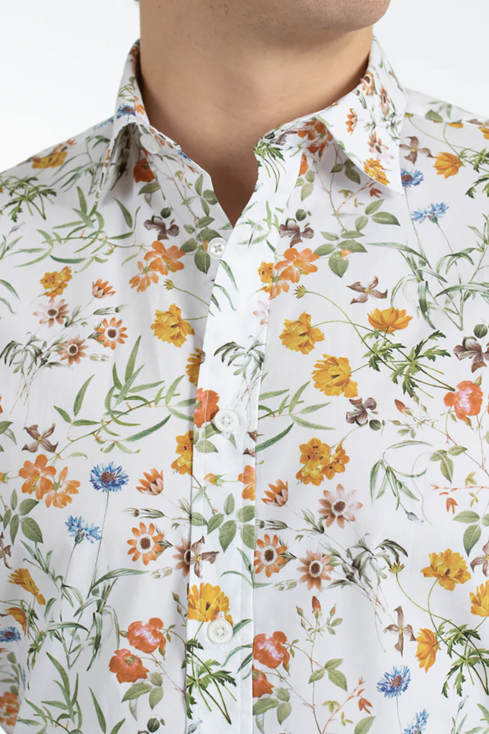 JAMES HARPER GREEN FLORAL BURST COTTON POPLIN L/S SHIRT JHS510