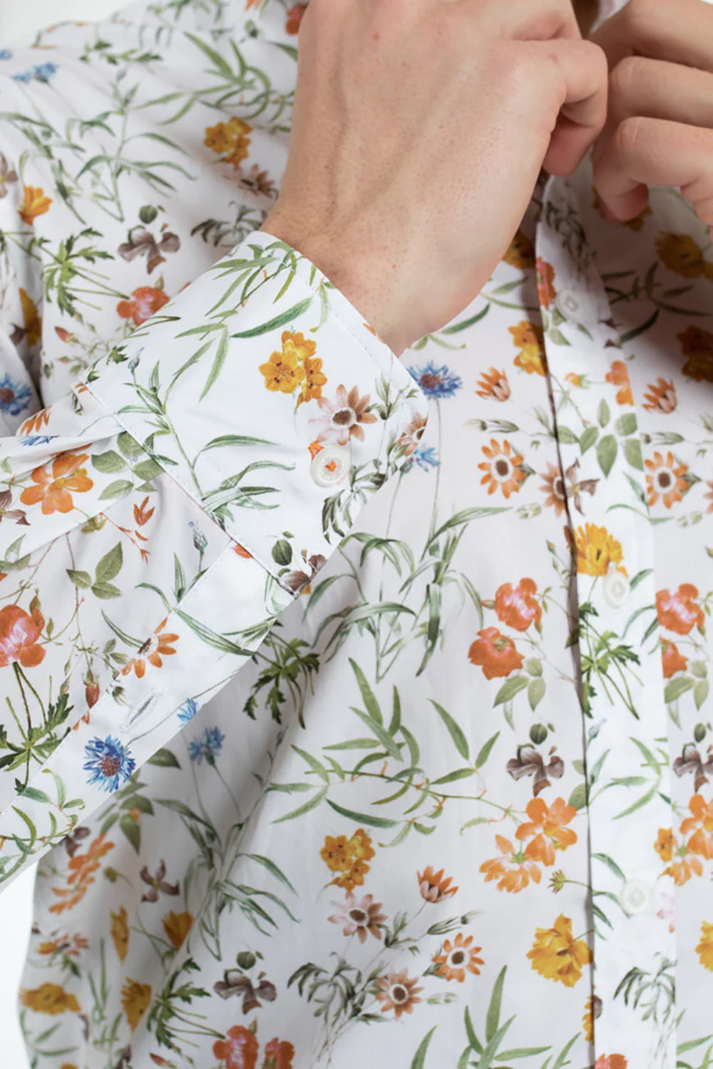 JAMES HARPER GREEN FLORAL BURST COTTON POPLIN L/S SHIRT JHS510